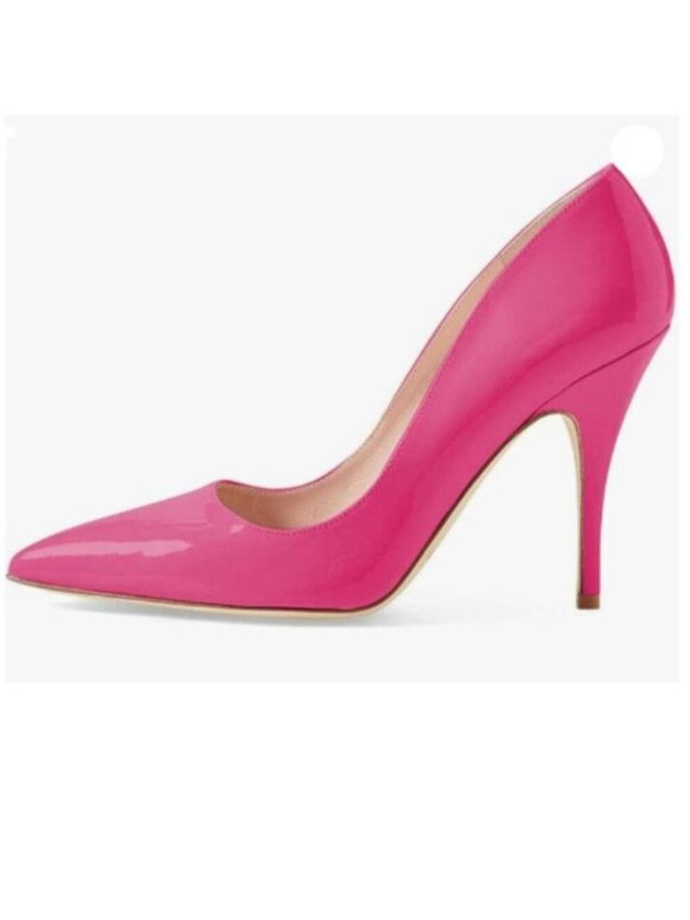 YDN Fuchsia Chic Pointed Closed Toe Mid Heel Pumps Slip on Stilettos Slide Shoes